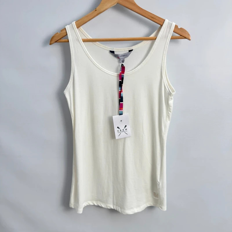 Crew Clothing Co Basic Vest White UK 12 Brand New with Tags