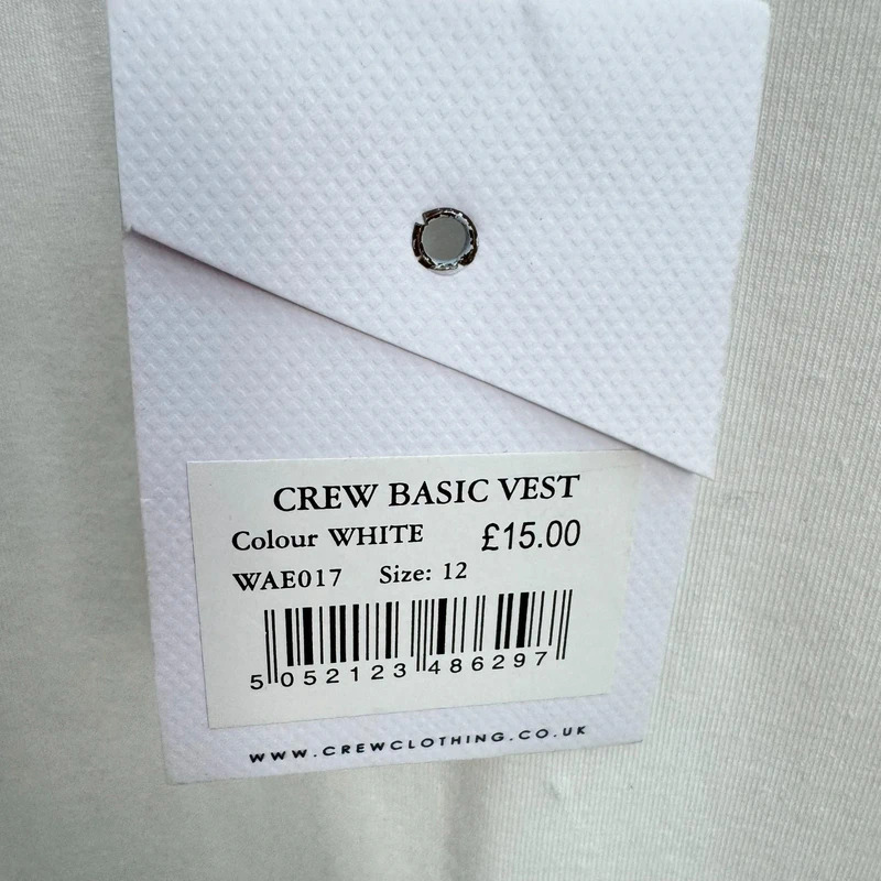 Crew Clothing Co Basic Vest White UK 12 Brand New with Tags - Image 4