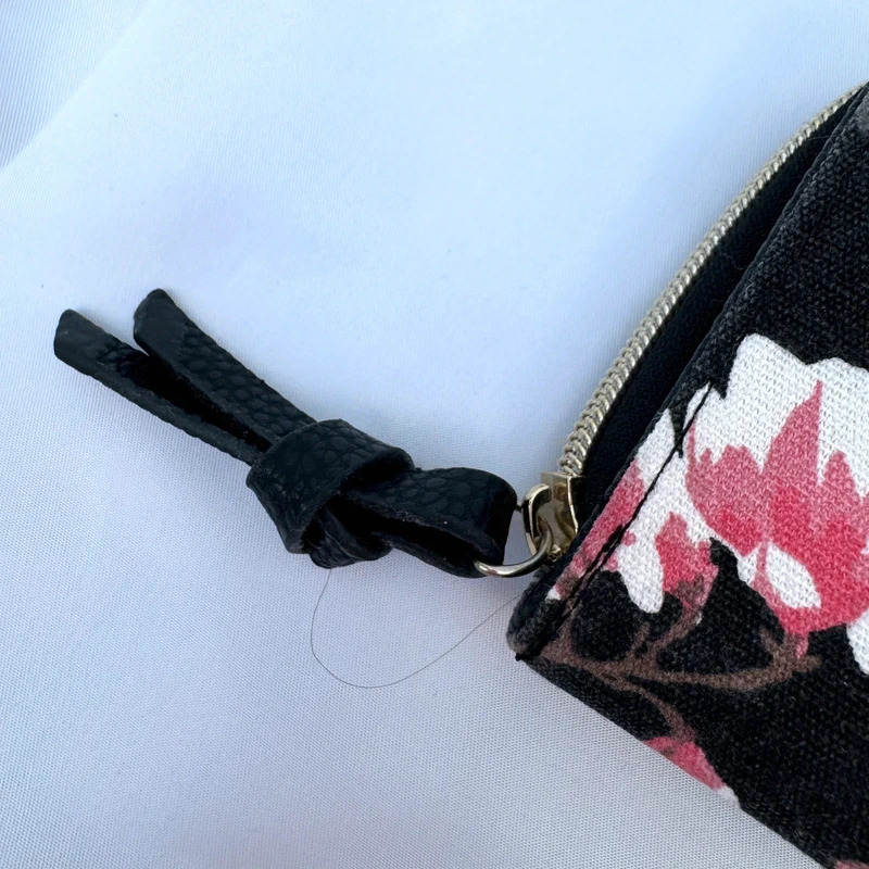 Black Butterfly Floral Print Zip Around Purse Wallet Card Holder - Image 3