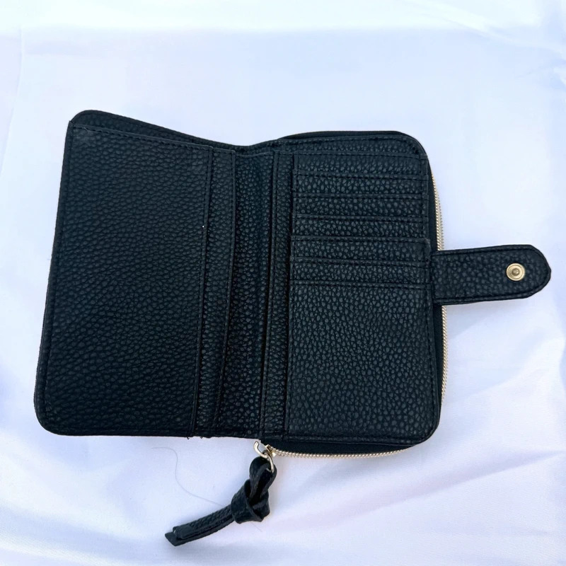 Black Butterfly Floral Print Zip Around Purse Wallet Card Holder - Image 5