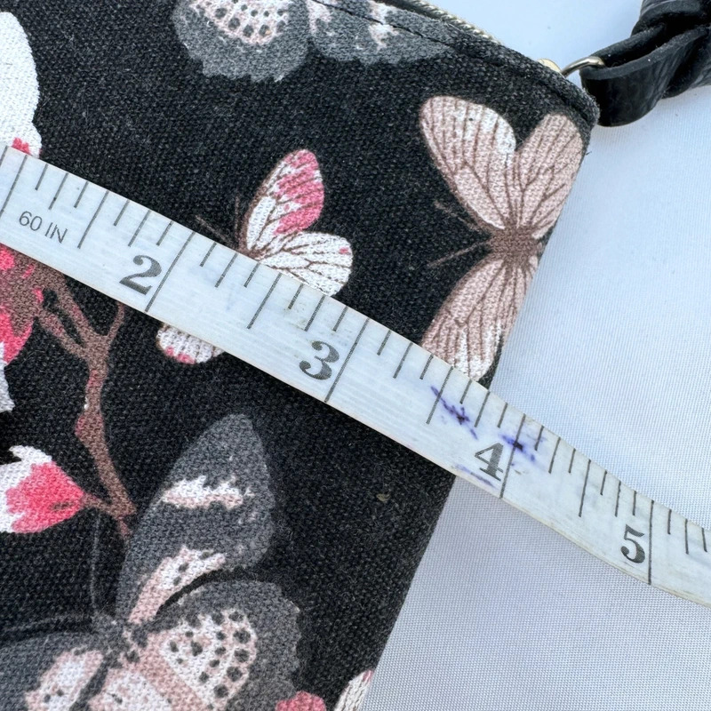 Black Butterfly Floral Print Zip Around Purse Wallet Card Holder - Image 8