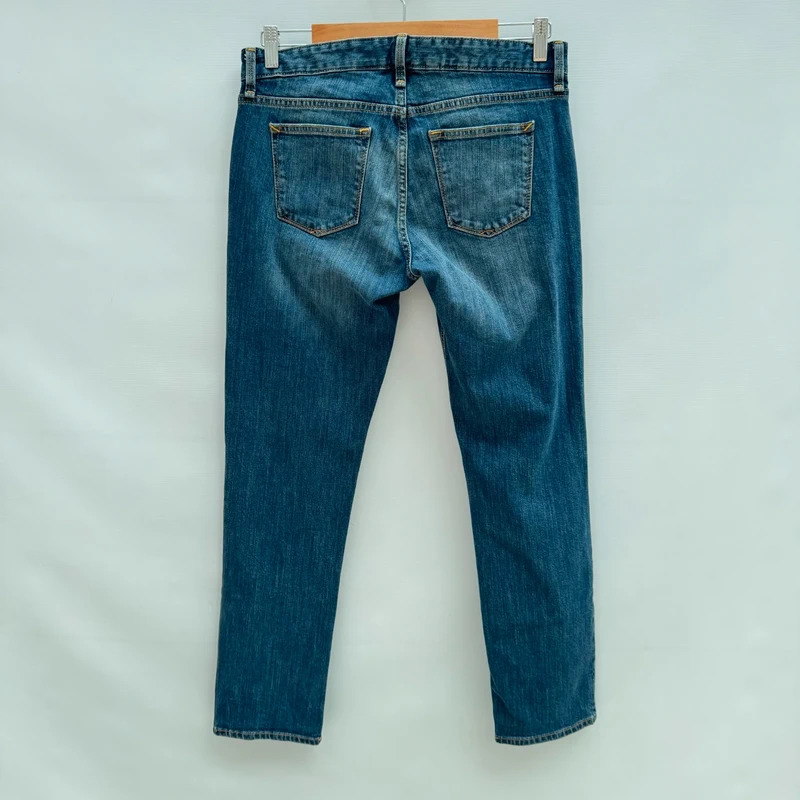 Gap 1969 Real Straight Jeans W29R UK 12 Mid Blue Wash Classic Denim Low Rise - Image 2