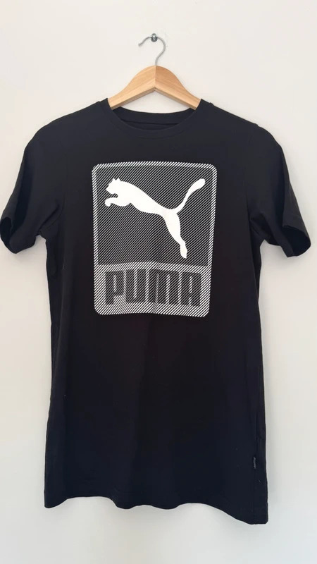 Puma Black Logo T‑Shirt Size XS – Excellent Condition White Graphic Tee