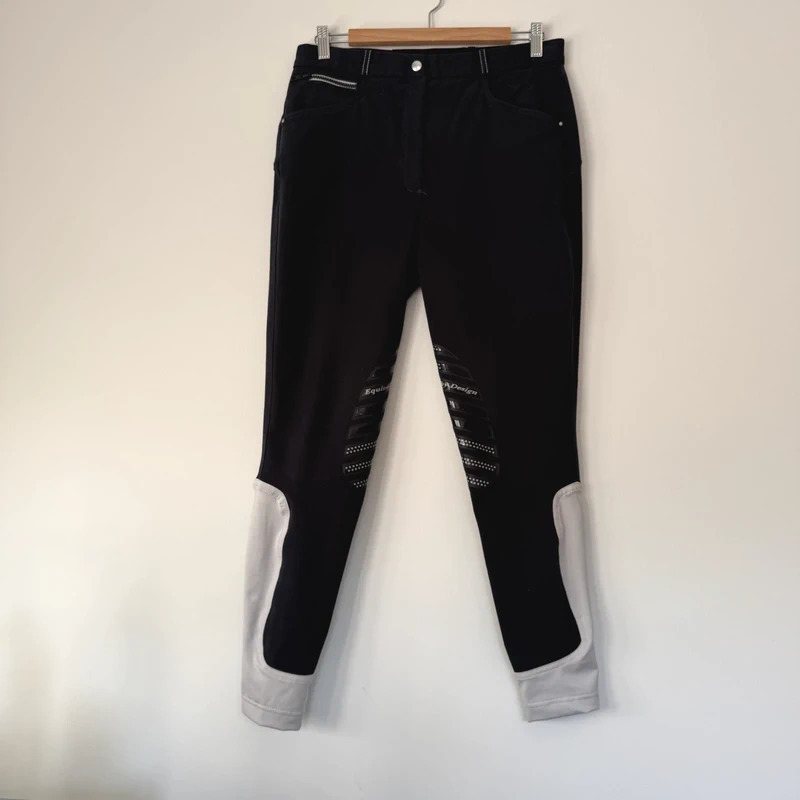 Equine by Design Black Silicone Knee Grip Riding Breeches 32R Equestrian