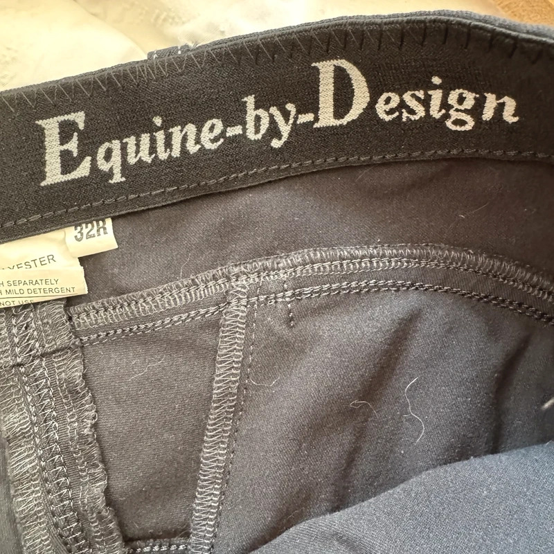 Equine by Design Black Silicone Knee Grip Riding Breeches 32R Equestrian - Image 8