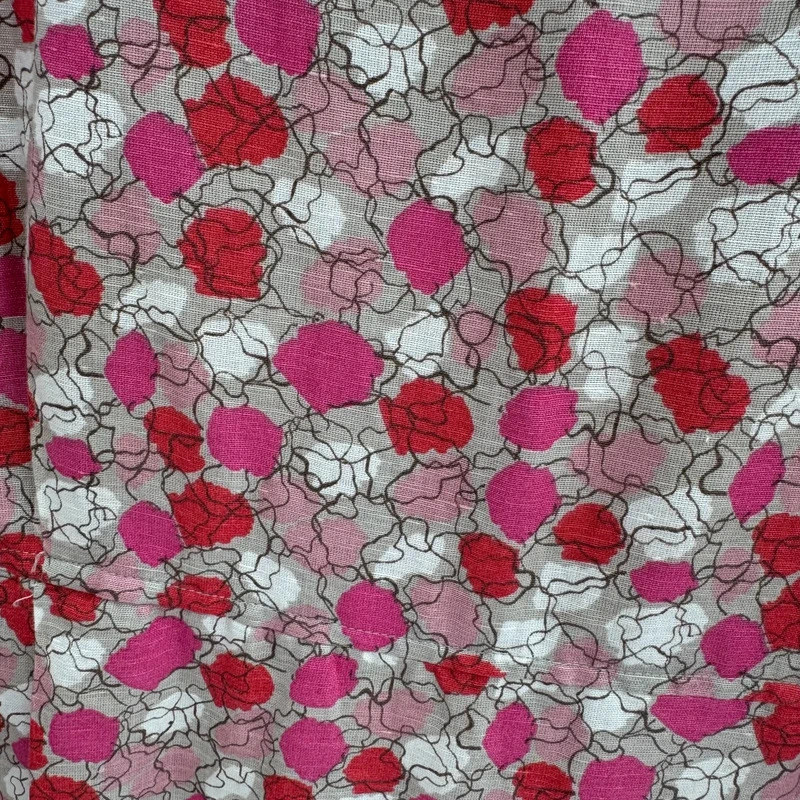 Adini L2 UK 16 100% Linen Pink Floral Lined Midi Dress - Image 4