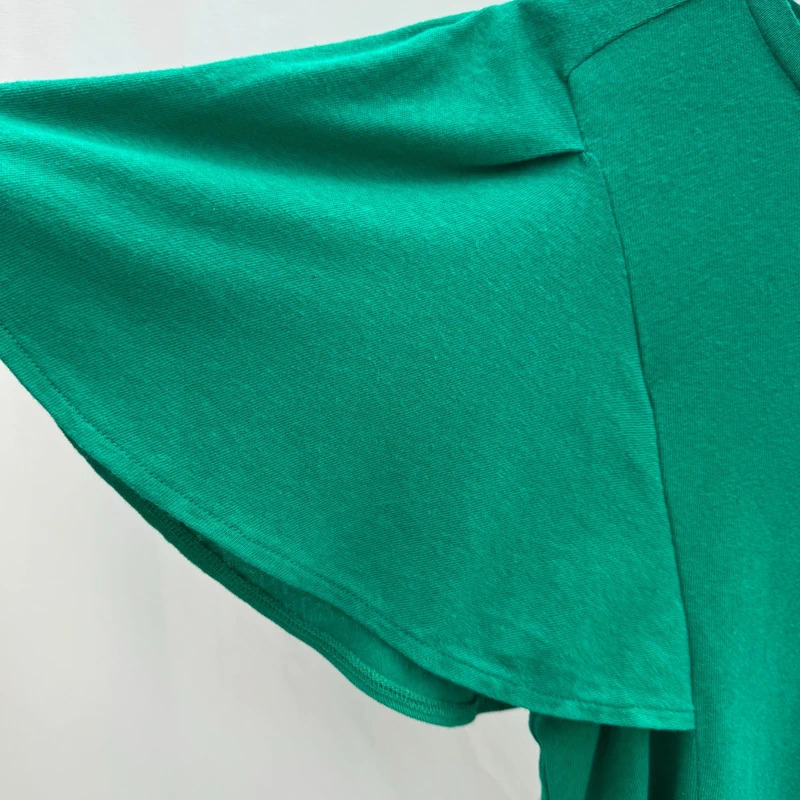 Ted Baker Hallenn Green Linen Blend Top Size 3 UK 12 Flutter Sleeve BNWT - Image 5