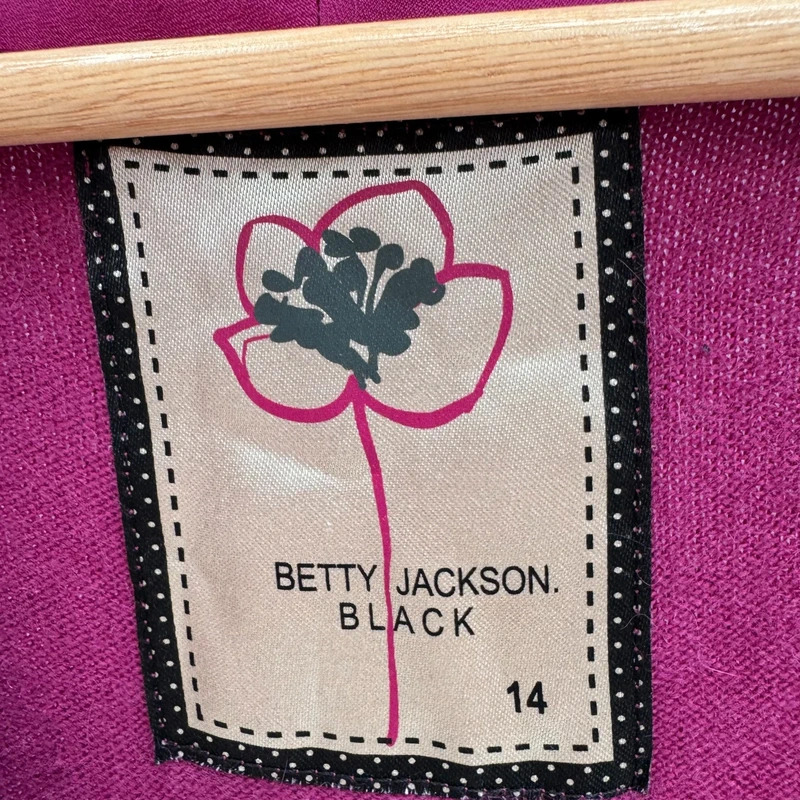 Betty Jackson Black Bell Sleeve Bolero Shrug Cashmere Blend Magenta Plum UK 14 - Image 3