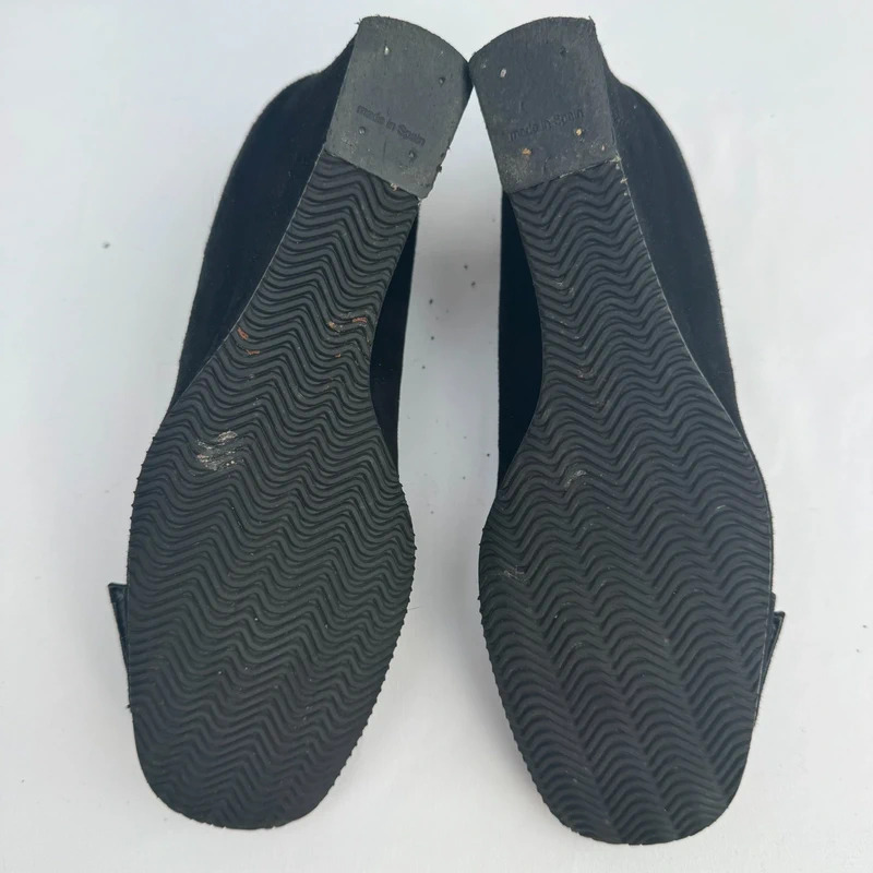 Ravel Black Suede Wedge Heel Shoes EU 37 UK 4 Buckle Detail Made in Spain - Image 11
