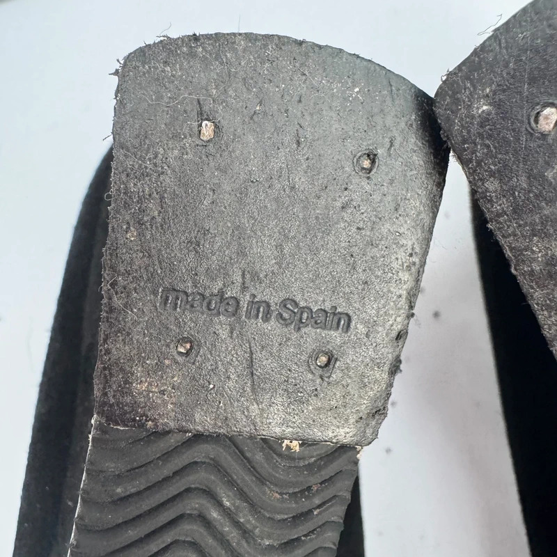 Ravel Black Suede Wedge Heel Shoes EU 37 UK 4 Buckle Detail Made in Spain - Image 12