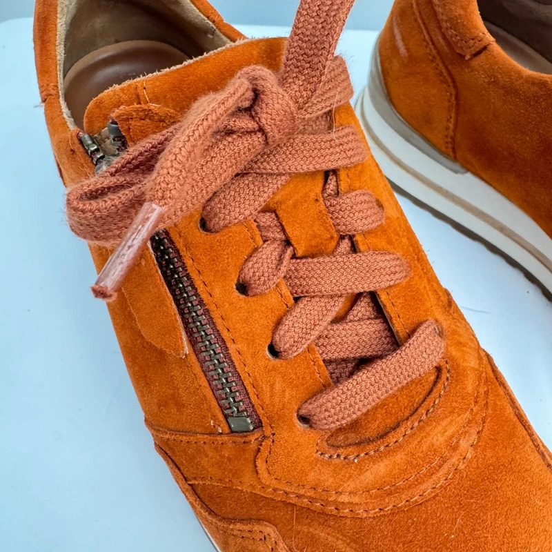 Gabor Tan Suede Side Zip Comfort Trainers UK 4 Dual Fastening Layered Sole - Image 6