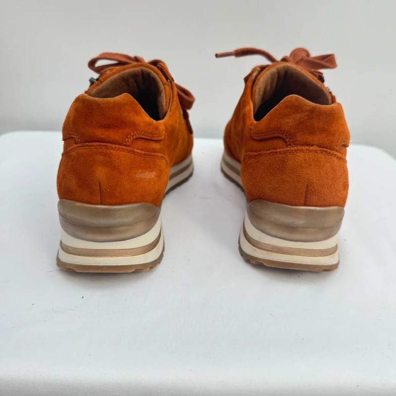 Gabor Tan Suede Side Zip Comfort Trainers UK 4 Dual Fastening Layered Sole - Image 8