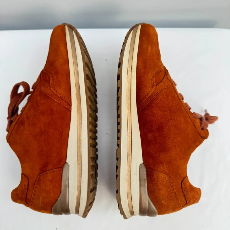 Gabor Tan Suede Side Zip Comfort Trainers UK 4 Dual Fastening Layered Sole - Image 9