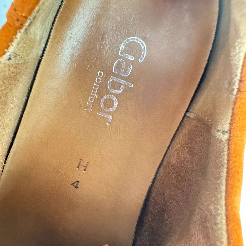 Gabor Tan Suede Side Zip Comfort Trainers UK 4 Dual Fastening Layered Sole - Image 14