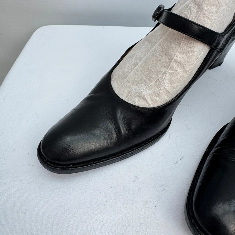 Bruno Magli Black Leather Mary Jane Heels EU 37 UK 4 Handmade Italy Vintage Luxury - Image 3