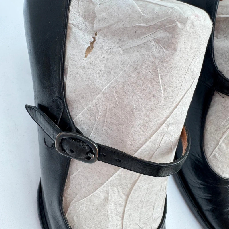 Bruno Magli Black Leather Mary Jane Heels EU 37 UK 4 Handmade Italy Vintage Luxury - Image 7
