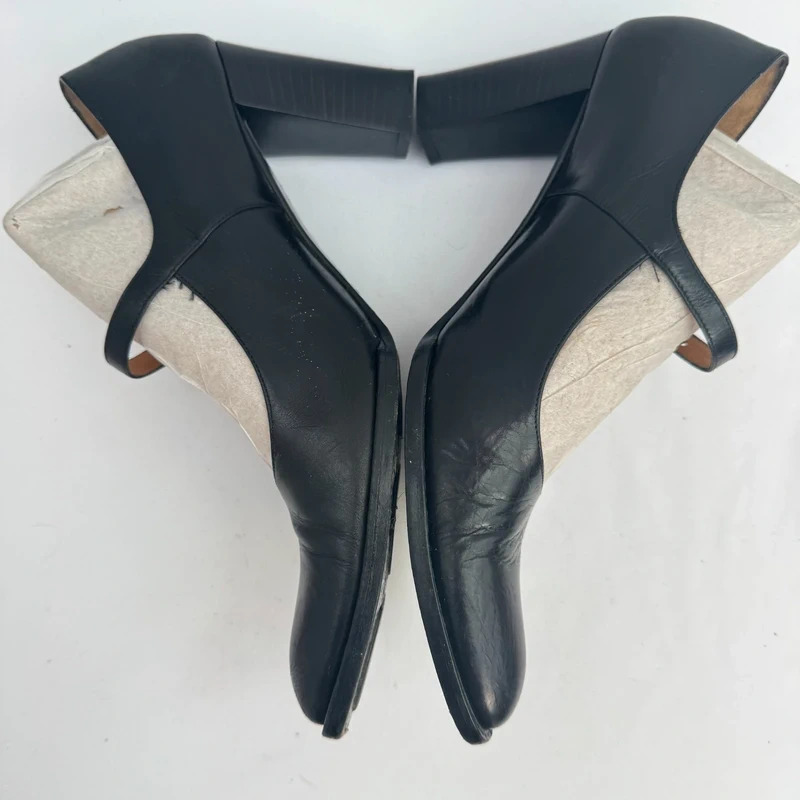 Bruno Magli Black Leather Mary Jane Heels EU 37 UK 4 Handmade Italy Vintage Luxury - Image 8