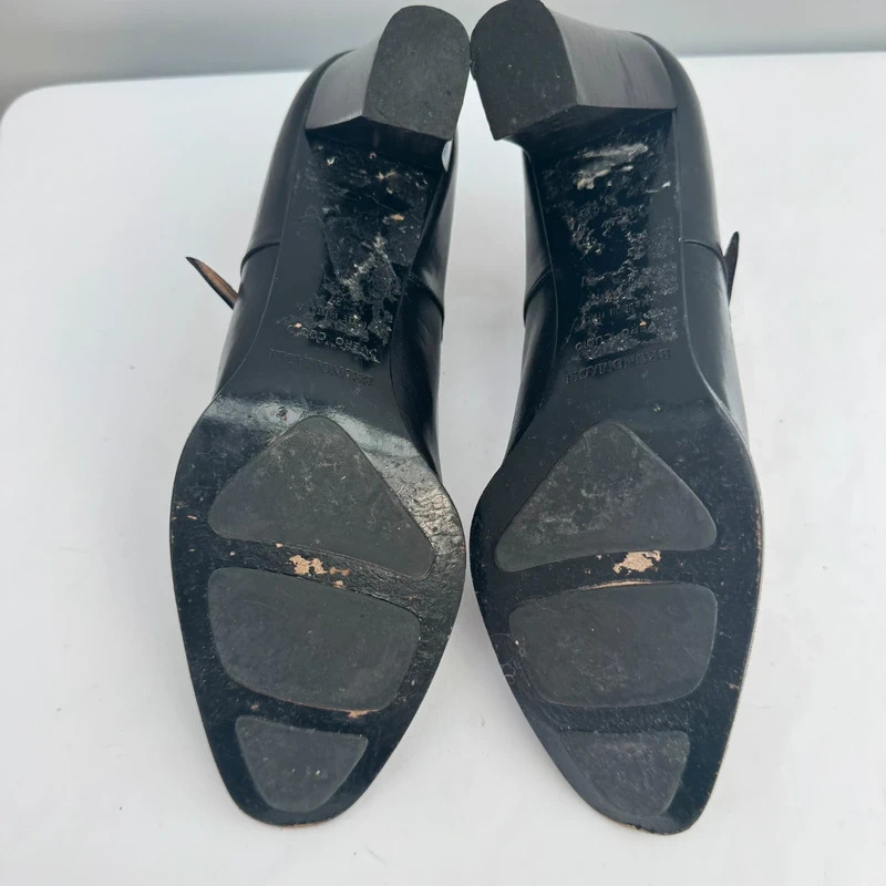 Bruno Magli Black Leather Mary Jane Heels EU 37 UK 4 Handmade Italy Vintage Luxury - Image 12