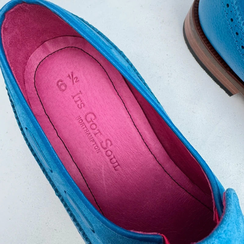 Its Got Soul Northampton Blue Suede Tassel Loafers UK 6.5 Brogue BNWT No Box - Image 4