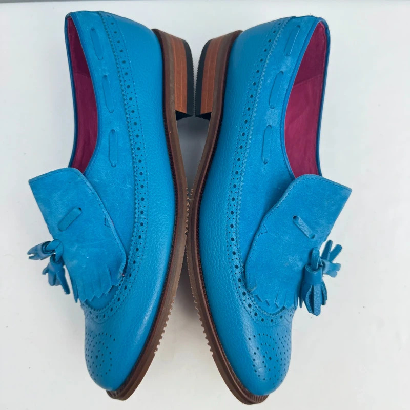 Its Got Soul Northampton Blue Suede Tassel Loafers UK 6.5 Brogue BNWT No Box - Image 6