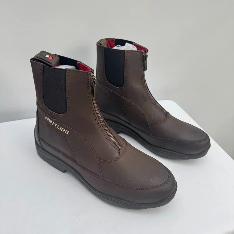 Premier Equine Venture Brown Leather Paddock Boots UK 6.5 EU 40 BNWT With Box