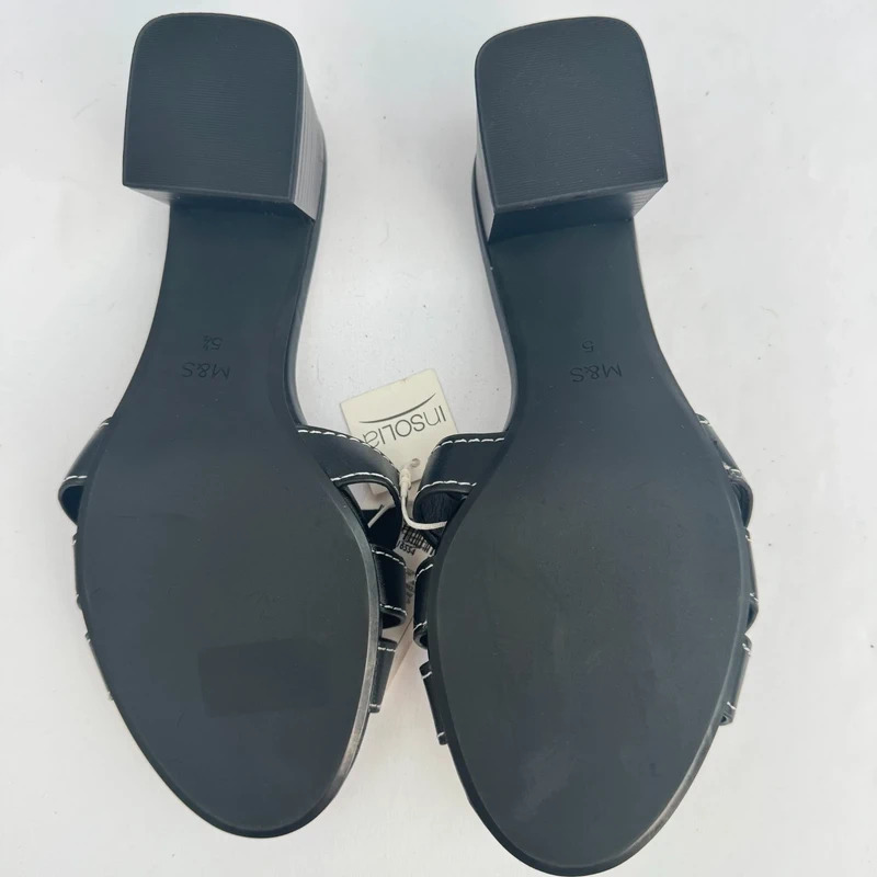 M&S Insolia Black Vegan Block Heel Sandals Mules UK 5.5 Wide Fit BNWT - Image 10