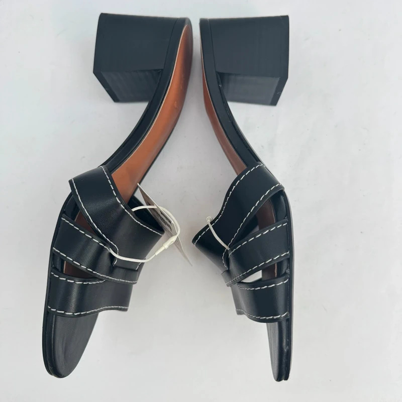 M&S Insolia Black Vegan Block Heel Sandals Mules UK 5.5 Wide Fit BNWT - Image 11