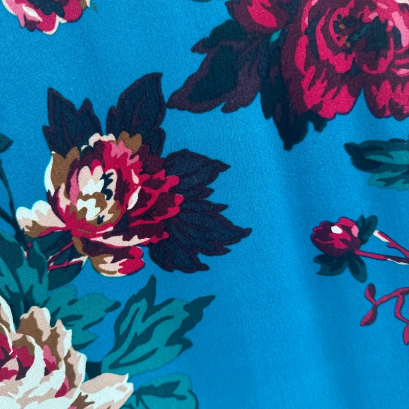 Joules Beydale Teal Floral Tunic Dress UK 8 3/4 Sleeve Gold Zip Back Lined - Image 2