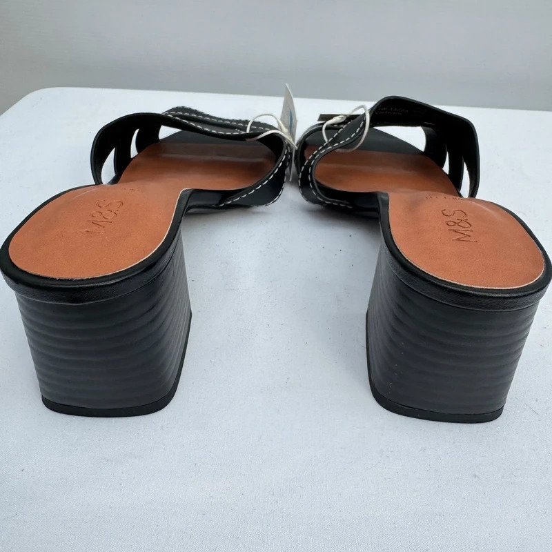 M&S Insolia Black Vegan Block Heel Sandals Mules UK 5.5 Wide Fit BNWT - Image 13