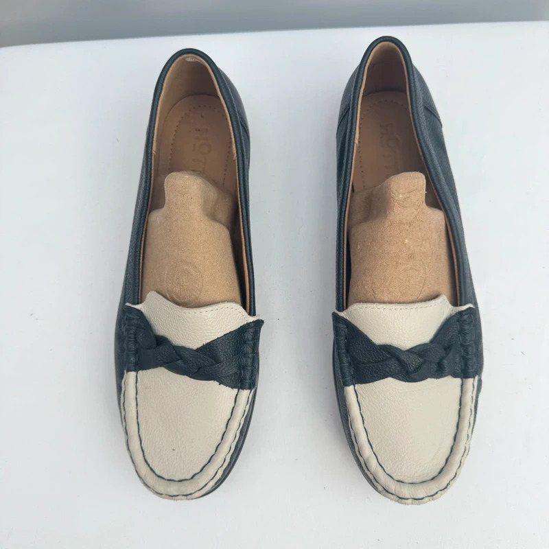 Hotter Selena Navy Cream Leather Loafers UK 6 EU 39 Standard Fit BNWOT - Image 4
