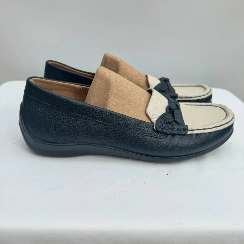 Hotter Selena Navy Cream Leather Loafers UK 6 EU 39 Standard Fit BNWOT - Image 6