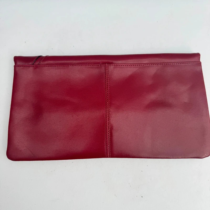 Vintage Bally "Gaby" Red Leather Envelope Clutch Bag with Original Tag - Image 5