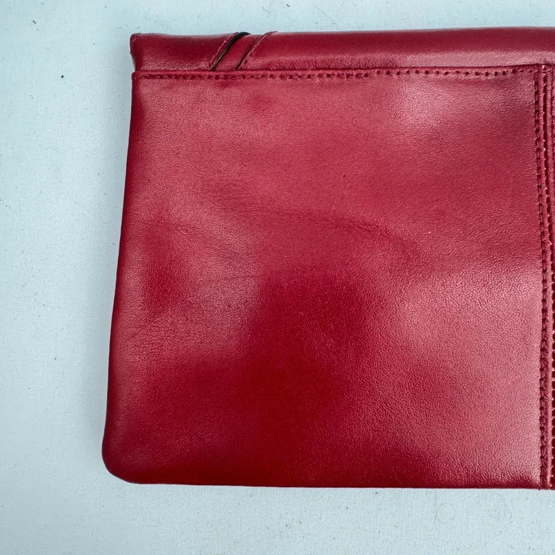 Vintage Bally "Gaby" Red Leather Envelope Clutch Bag with Original Tag - Image 6