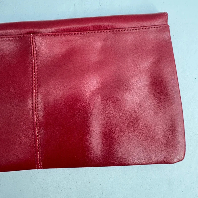 Vintage Bally "Gaby" Red Leather Envelope Clutch Bag with Original Tag - Image 7
