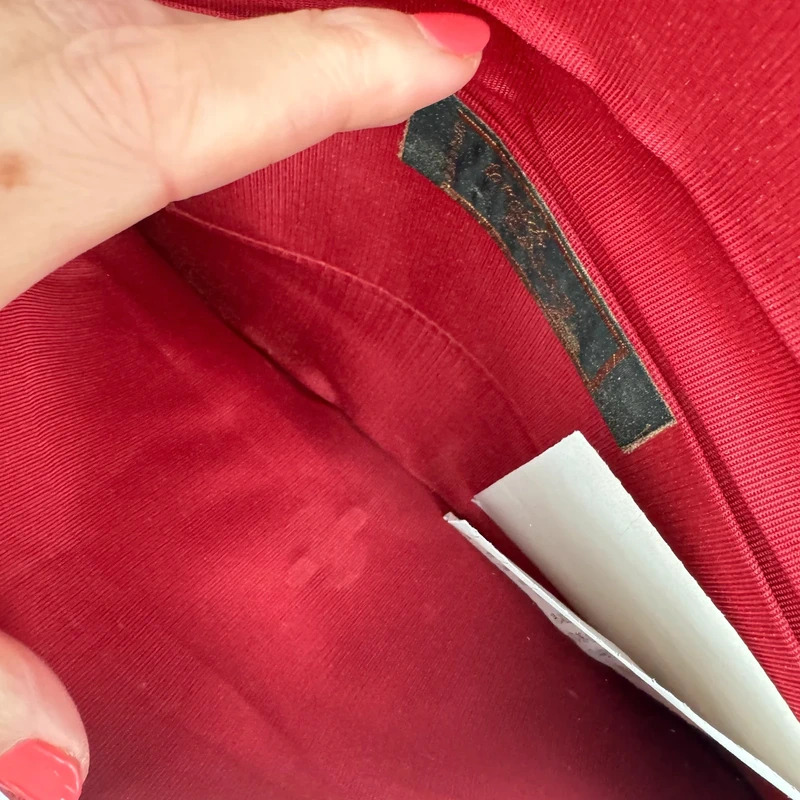 Vintage Bally "Gaby" Red Leather Envelope Clutch Bag with Original Tag - Image 11