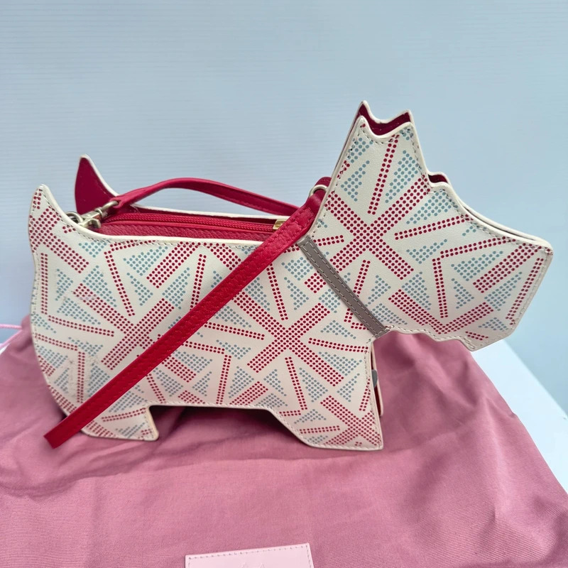 Rare Vintage Radley Union Jack Scottie Dog Shaped Crossbody Bag