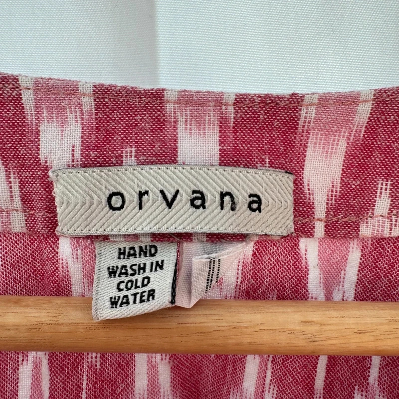 Orvana London Artisanal Ikat Tunic - Pink Handwoven Cotton Size L UK 14–16 Slow Fashion - Image 3