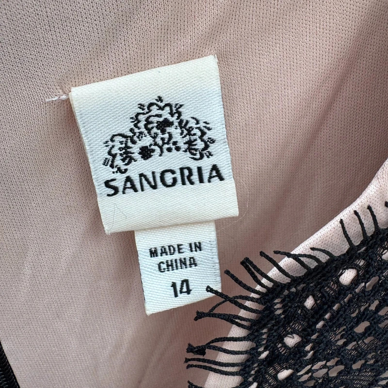 Sangria Black Lace Maxi Dress UK 14 Sleeveless Nude Lining Occasion Party Evening - Image 10