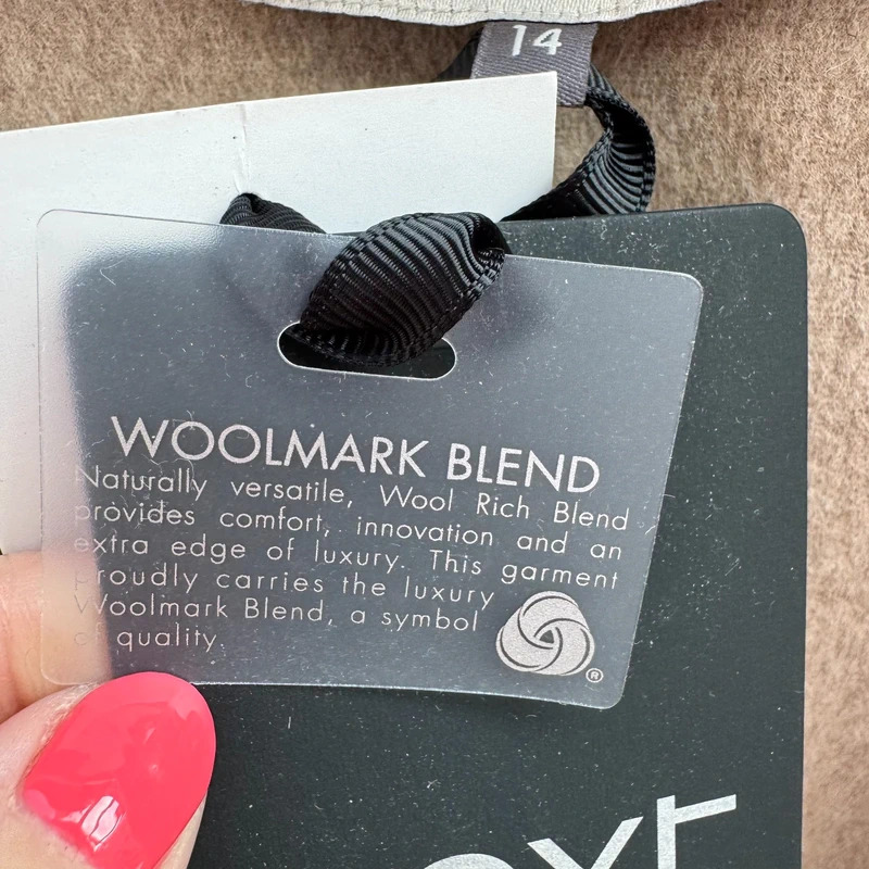 Next Woolmark Blend Sleeveless Gilet UK 14 Oatmeal Hand Stitched Longline BNWT - Image 7