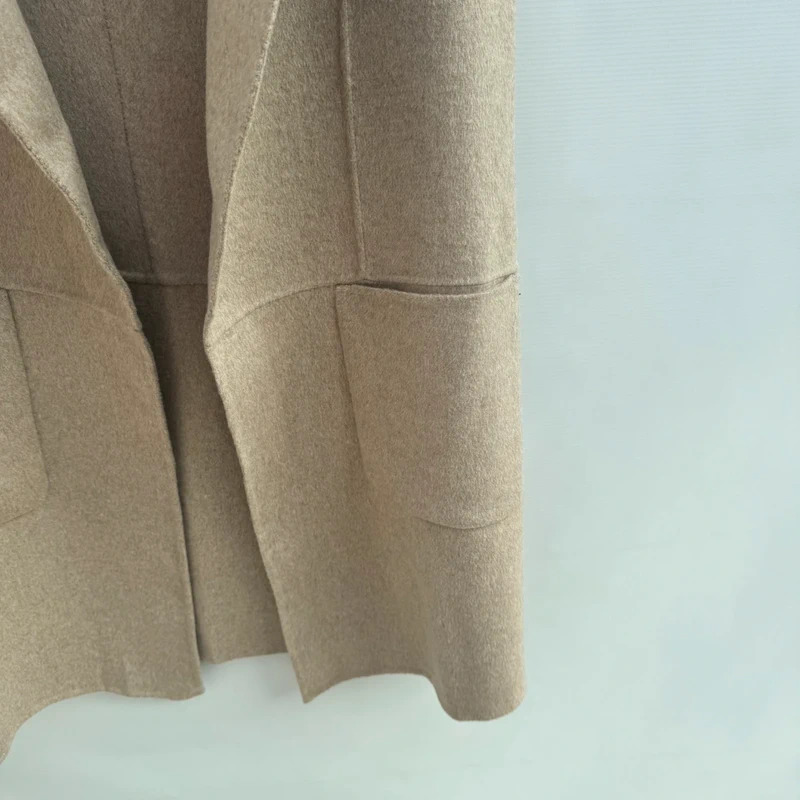 Next Woolmark Blend Sleeveless Gilet UK 14 Oatmeal Hand Stitched Longline BNWT - Image 9