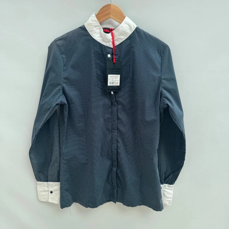 Horseware Ireland Navy Denim Pinstripe Equestrian Competition Shirt UK 16 / XL