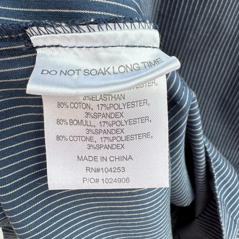 Horseware Ireland Navy Denim Pinstripe Equestrian Competition Shirt UK 16 / XL - Image 11