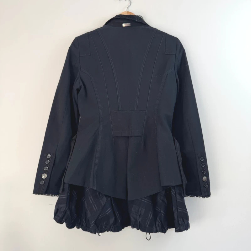 High Use Italian Military Tailcoat Jacket UK10 Gothic Steampunk Lace Wool 42 - Image 2