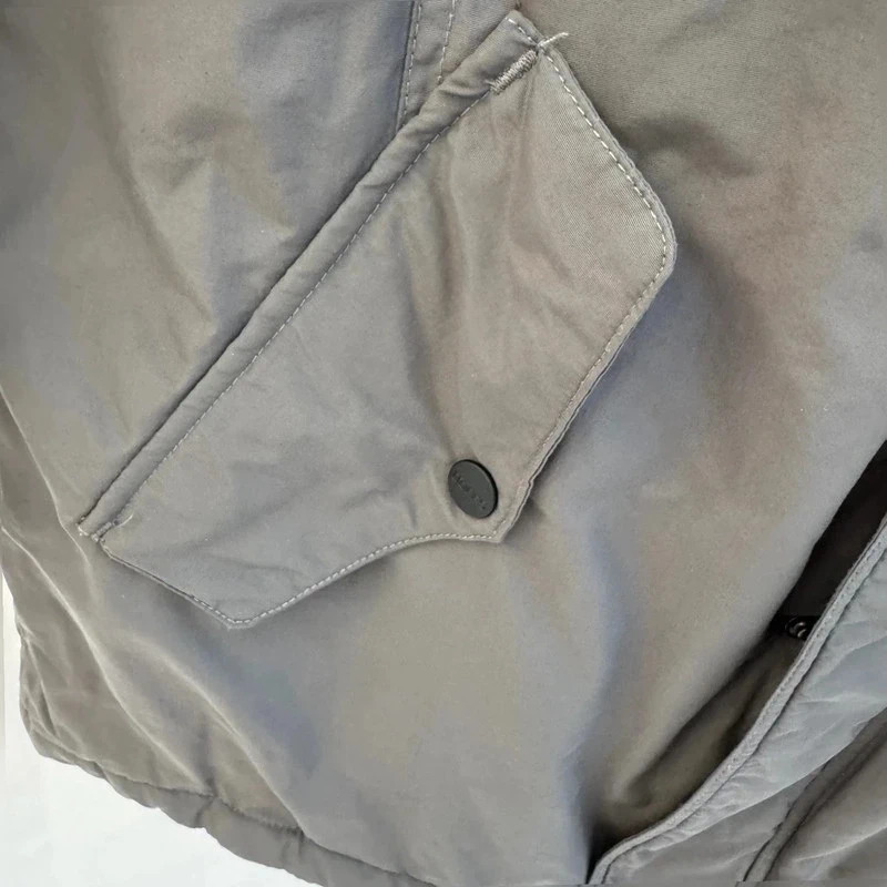 DUFFS Mens Grey Padded fishtail Parka Jacket Borg Hood Utility Coat M - Image 3
