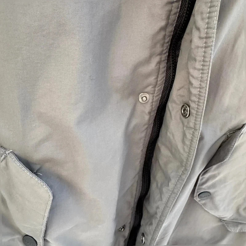 DUFFS Mens Grey Padded fishtail Parka Jacket Borg Hood Utility Coat M - Image 4