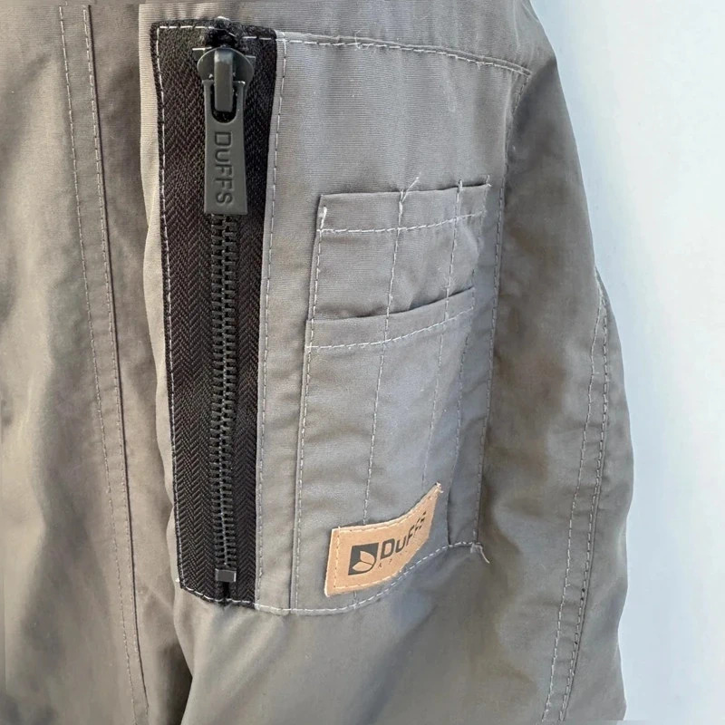 DUFFS Mens Grey Padded fishtail Parka Jacket Borg Hood Utility Coat M - Image 6