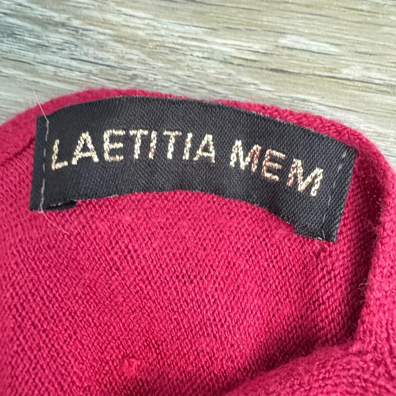 Laetitia Mem Burgundy Embellished Asymmetrical Poncho Pom Pom Hem - Image 10