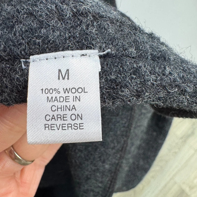 James Lakeland Charcoal Wool Coat Embroidered Collar Midi UK 12–14 - Image 5