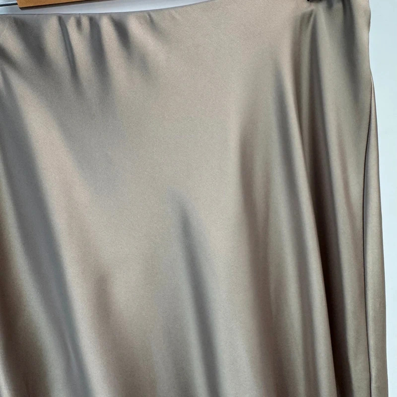 Zara Champagne Satin Bias Cut Midi Skirt Eur XL UK 16–18 - minor marks - Image 3