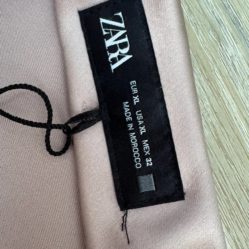 Zara Champagne Satin Bias Cut Midi Skirt Eur XL UK 16–18 - minor marks - Image 9